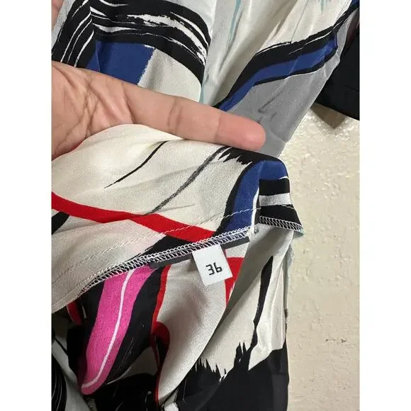 Balenciaga Multicolor Abstract Brushstroke Print Shift Dress Womans 36/ US Small - Picture 10 of 10